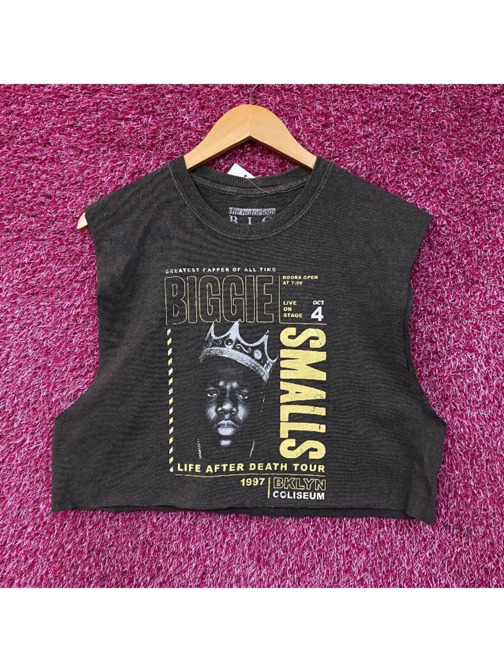 The Notorious B.I.G. Biggie Smalls Life After Death Tour Sleeveless Crop Tee Lar